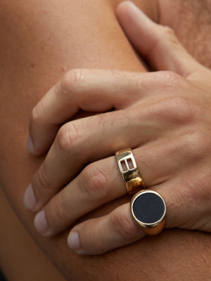 The Onyx Tablet Ring In Gold