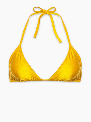 Carly Halter Triangle Bikini Top (curves) - Yellow