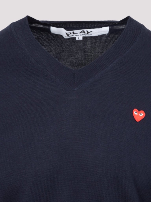 Comme Des Garçons Play Heart Patched Pullover
