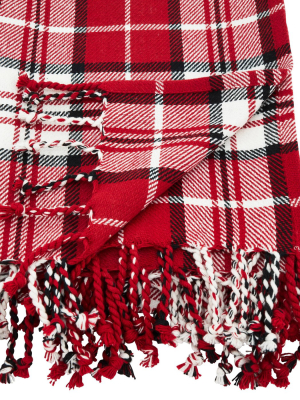 50"x60" Plaid Cotton Throw - Saro