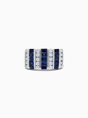 Effy Royale Bleu 14k White Gold Sapphire And Diamond Ring, 2.04 Tcw