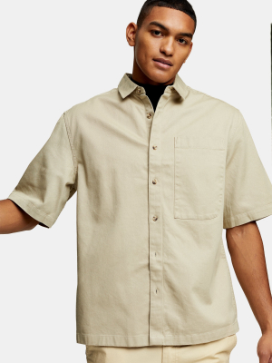 Stone Boxy Twill Slim Shirt