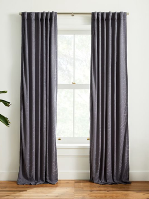 Faux Silk Moire Curtain - Pewter