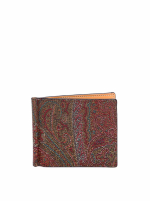 Etro Paisley Print Banknote Clip Bifold Wallet