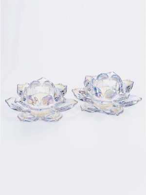 Unicorn Lustre Lotus T-light Pair