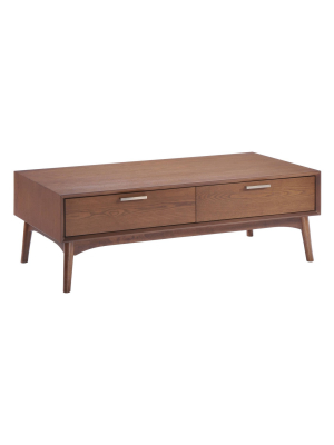 Mid-century Modern 47" Coffee Table - Walnut - Zm Home