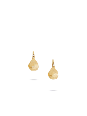 Marco Bicego® Africa Collection 18k Yellow Gold And Diamond Small French Wire Earrings