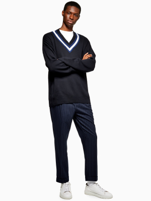 Navy Pinstripe Southdown Pants