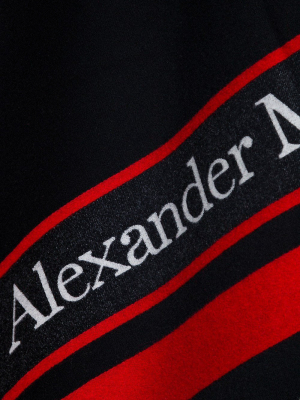 Alexander Mcqueen Contrasting Logo Fringed Edge Cape