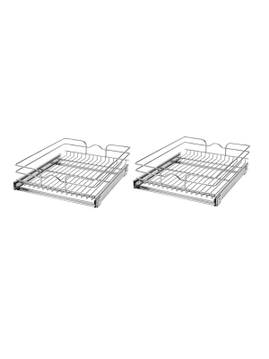 Rev-a-shelf 18" Wide 22" Deep Base Kitchen Cabinet Pull Out Wire Basket (2 Pack)