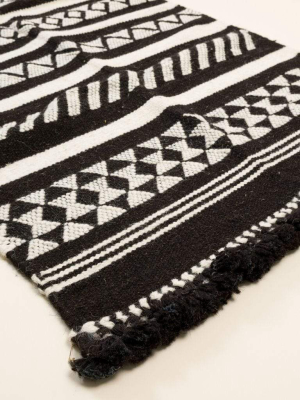 Kala Black And White Natural Wool Rug