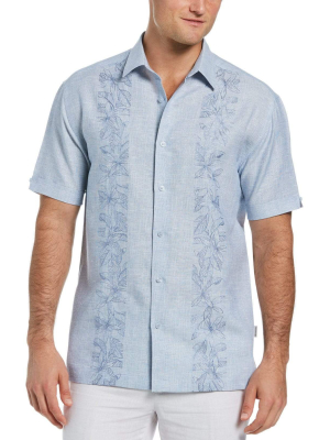 Tropical Panel Linen-blend Shirt
