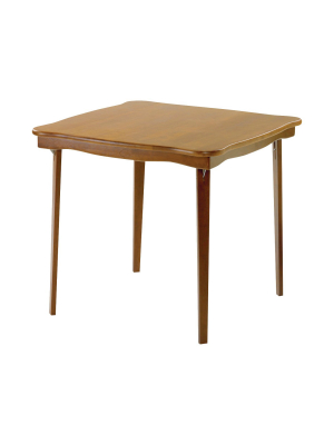 Scalloped Edge Folding Card Table Fruitwood - Stakmore