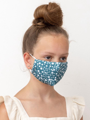 Child Star Print Face Mask-green