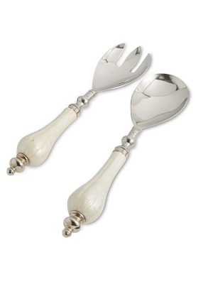 Julia Knight Peony Salad Serving Set In Snow