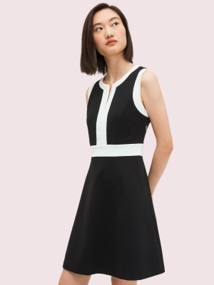 Contrast Panel Ponte Dress