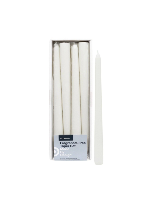 10" 12pk Unscented Taper Candle Set - Made By Design™