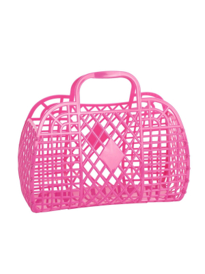 Retro Basket- Small Berry Pink