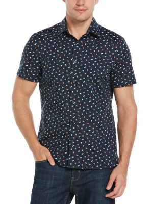 Multi-color Bud Print Shirt