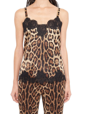 Dolce & Gabbana Leopard Print Lace Camisole