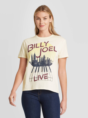 Women's Billy Joel Piano Short Sleeve Graphic T-shirt - Cream