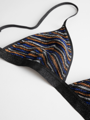 Glitter Stripe Triangle Bra