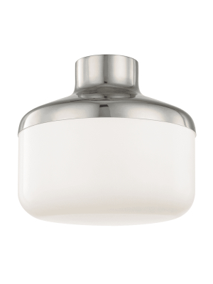 Livvy 12" 1 Light Flush Mount - Polished Nickel