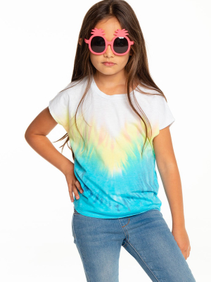 Girls Recycled Vintage Jersey Cap Sleeve Vent Back Tee