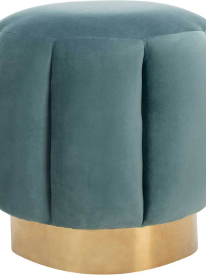 Maleah Channel Tufted Otttoman Seafoam