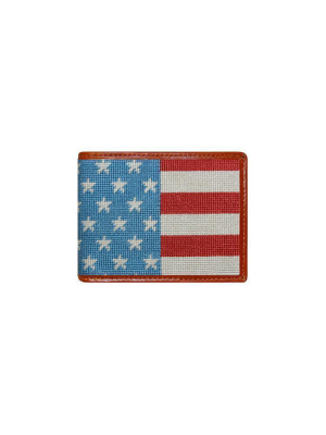 Smathers & Branson Stars And Stripes Needlepoint Bi-fold Wallet