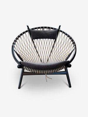 Hans Wegner Circle Chair With Black Frame And Black Details By Pp Mobler