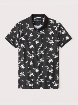 Floral Stretch Polo