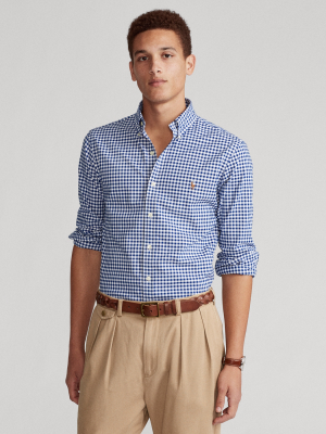 Slim Fit Gingham Stretch Oxford Shirt