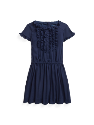 Ruffled Crepe Dress