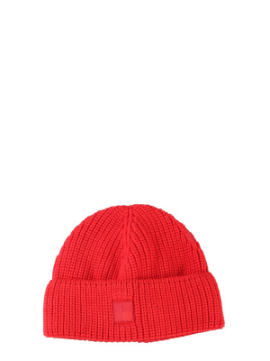 Woolrich Logo Patch Knitted Beanie