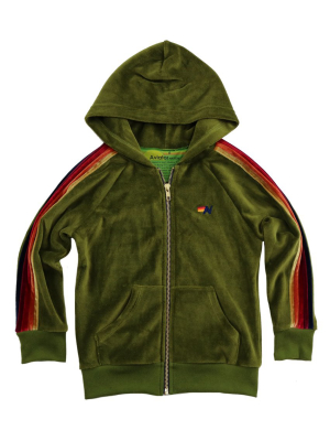 Kid's Classic Velour Hoodie - Grassy