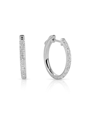 Effy Pave Classica 14k White Gold Diamond Earrings, 0.45 Tcw