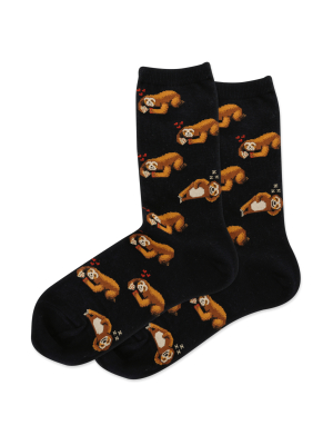 Women's Pizza Sloth Crew Socks