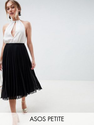 Asos Design Petite Pleated Midi Skirt