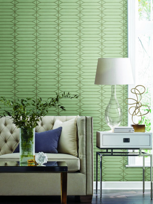 Pavilion Wallpaper In Sage From The Breathless Collection By Candice Olson For York Wallcoverings