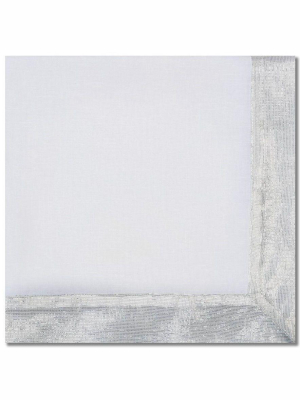 Nomi K Nomi K Silver Shimmer Border Napkin - Set Of 4