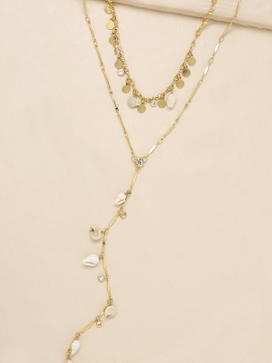 The Deep End Shell Layered Necklace Set
