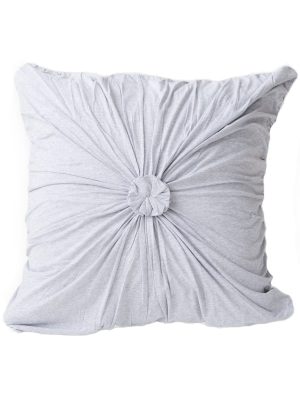 Lazybones Euro Rosette Pillowcase In Mid Heather Gray Organic Cotton