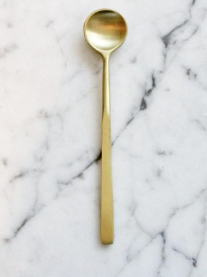 Brass Finish Salt Spoon