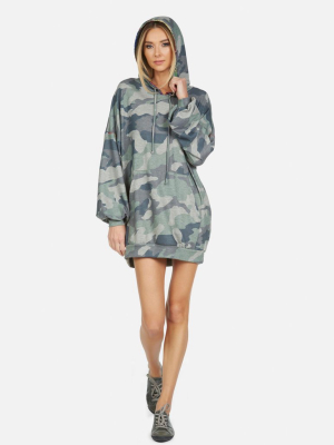 Peters Le Army Camo Hoodie Dress