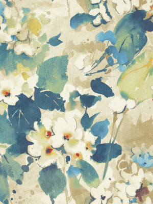 Chambon Floral Wallpaper In Blue From The Lugano Collection By Seabrook Wallcoverings