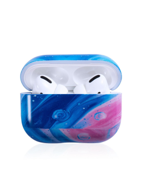 Insten Marble Case For Airpods Pro, Glossy Pattern Soft Tpu Skin Cover Charging Case, Space Blue Pink