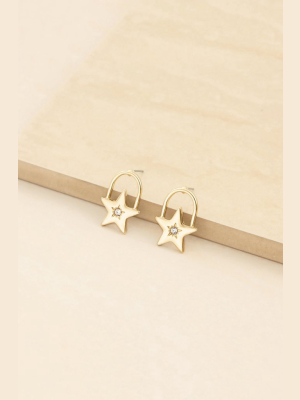 Star Power 18k Gold Plated Earrings