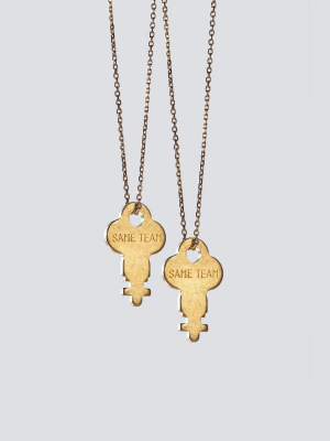 Same Team Gold Dainty Key Necklace Set