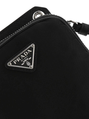 Prada Logo Plaque Phone Pouch